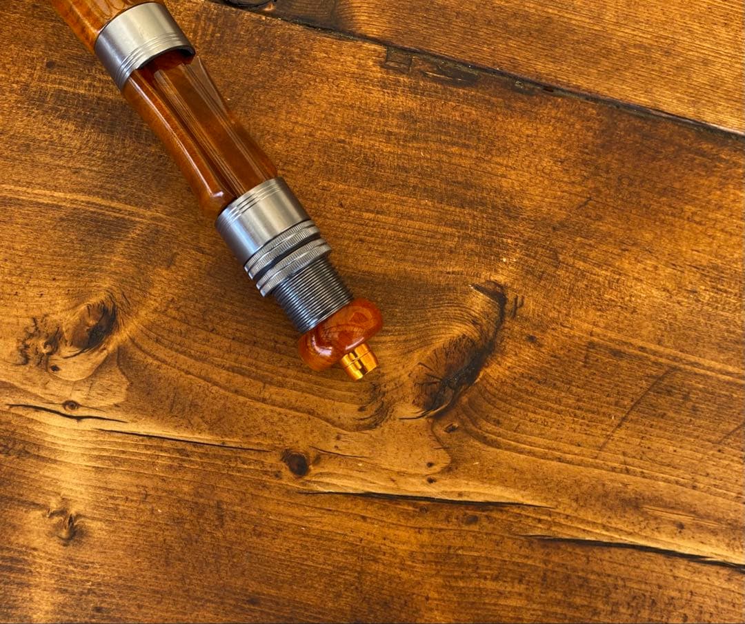 ウッドグリップ　トラウトロッド　ウッドリールシート　ロッドビルディング　黄金樟