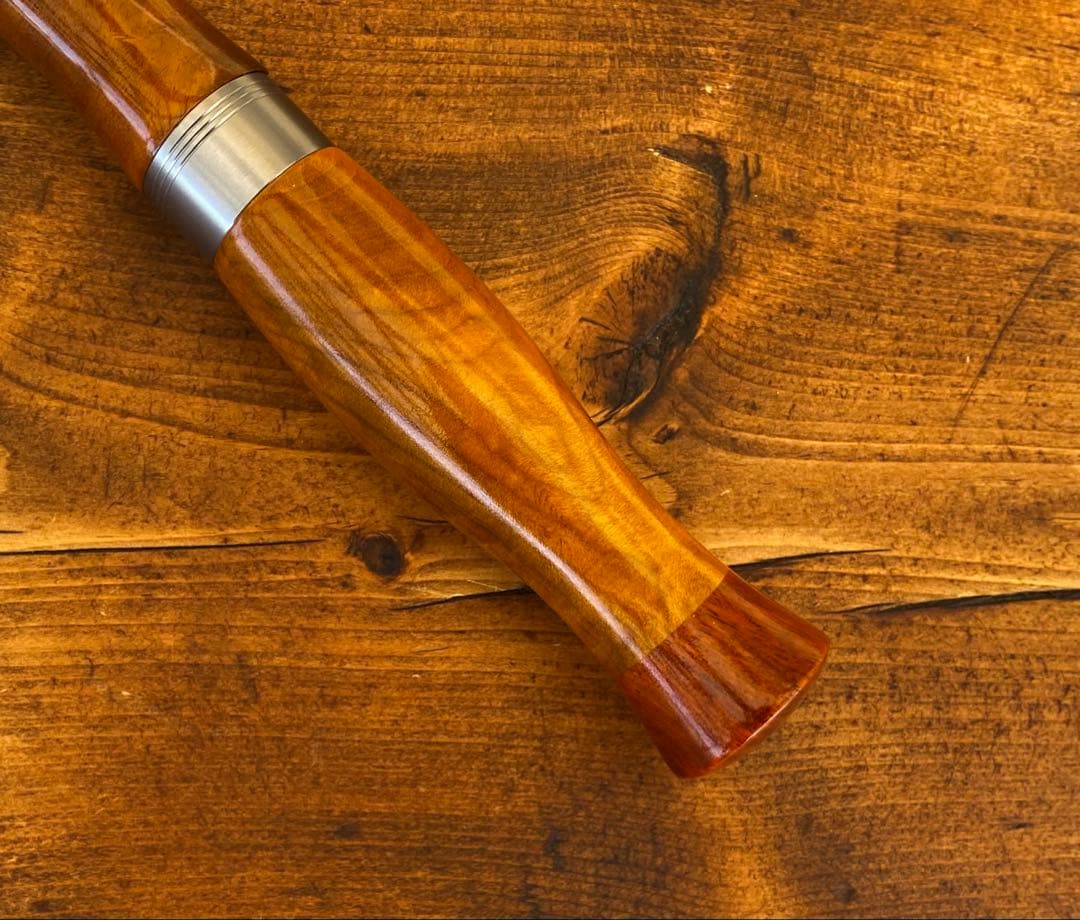 ウッドグリップ　トラウトロッド　ウッドリールシート　ロッドビルディング　黄金樟