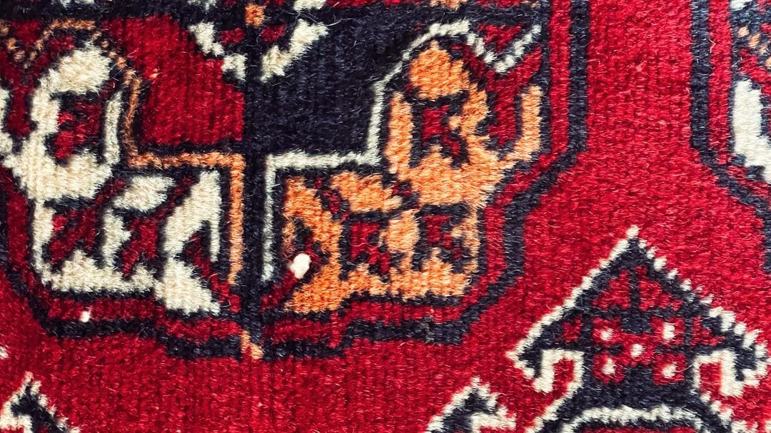 【月末セール】 115×72アフガニスタントルクメン手織りヴィンテージラグギュル