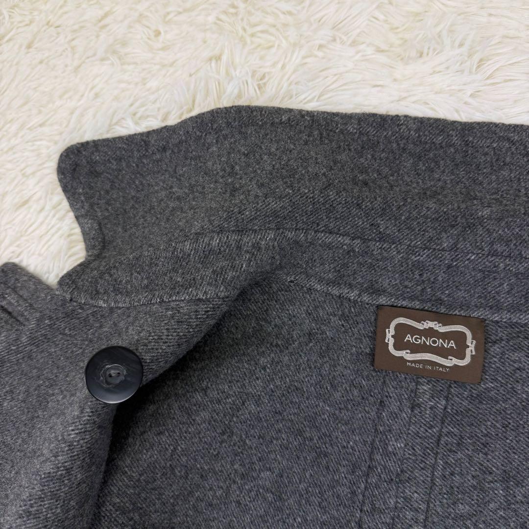 美品 伊製 AGNONA アニオナ ウールコート コクーン 絹 アンゴラ 一枚袖