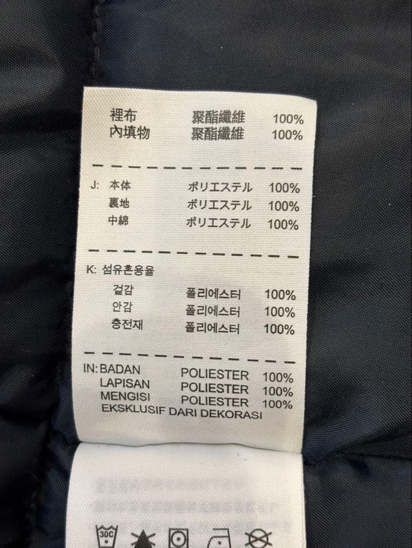 NIKE ベンチコート ネイビー L 中綿 肉厚 フード着脱　2way