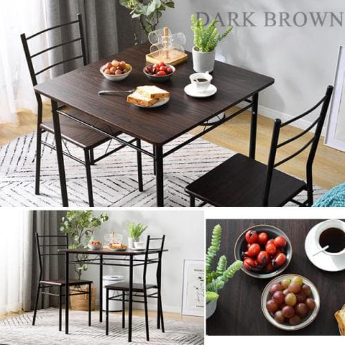 ダークブラウン】ダイニングテーブル ダイニングセット　ダイニング3点セット