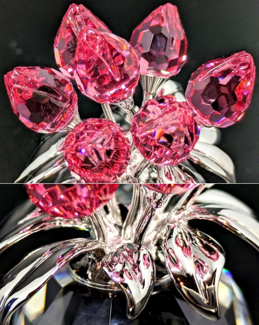 スワロフスキー クリスタル チューリップ ローズ 626874●置物 オブジェ