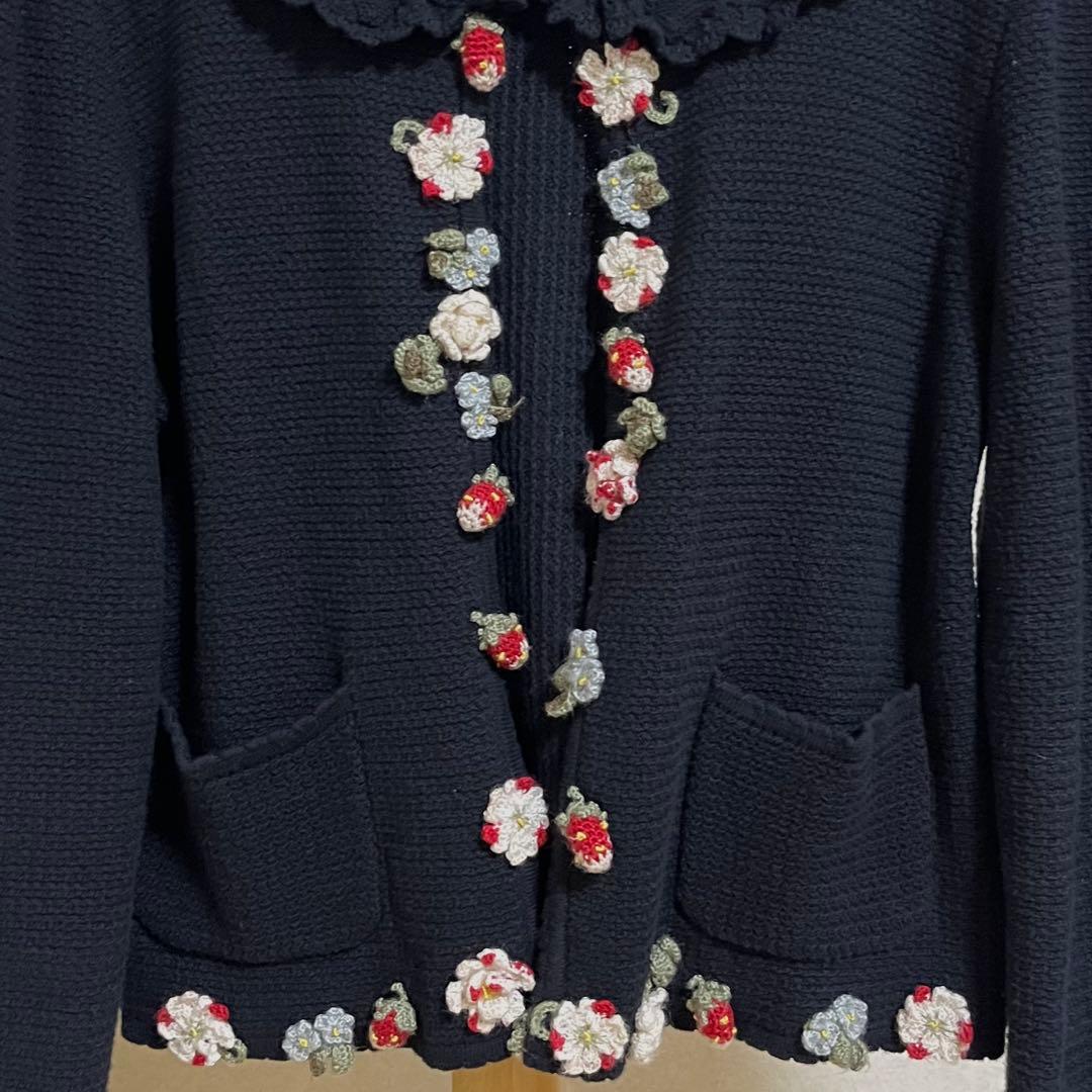 PINK HOUSE ピンクハウス ストロベリー いちご 苺モチーフカーディガン