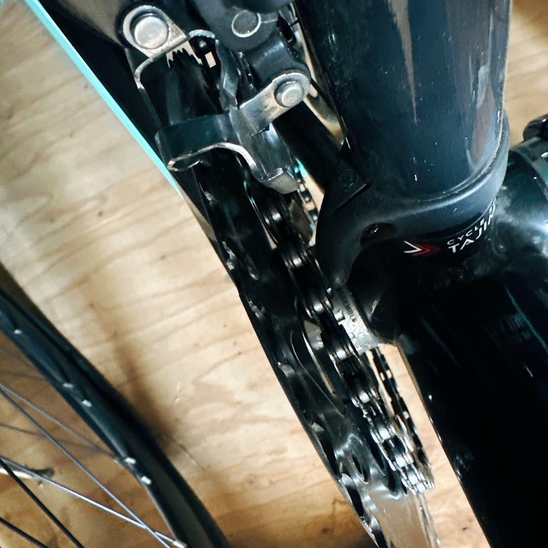 美品　41cm　Bianchi　ロードバイク　ブラック　ターコイズ　700C