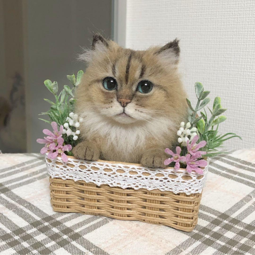羊毛フェルト 猫 ハンドメイド 朱美