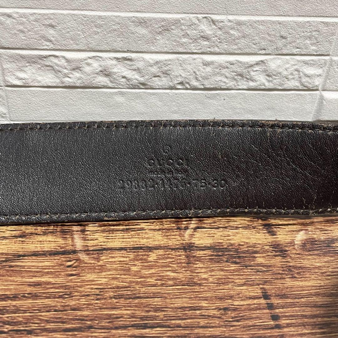 グッチ GG インターロッキング バックル キャンバス×レザー ベルト