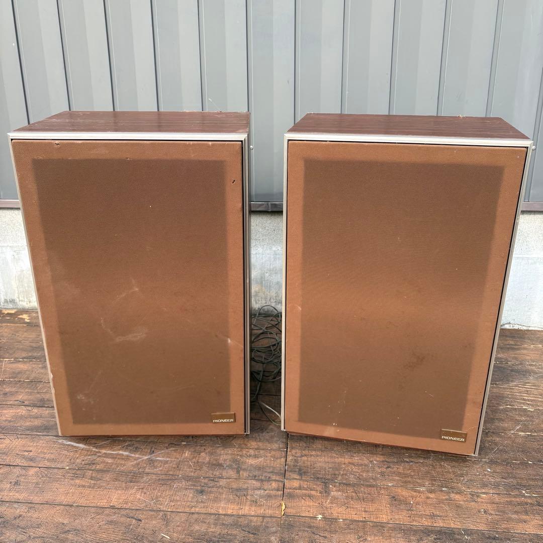 E2 昭和レトロ パイオニア NA-TG07 木目ブックシェルフスピーカー ペア