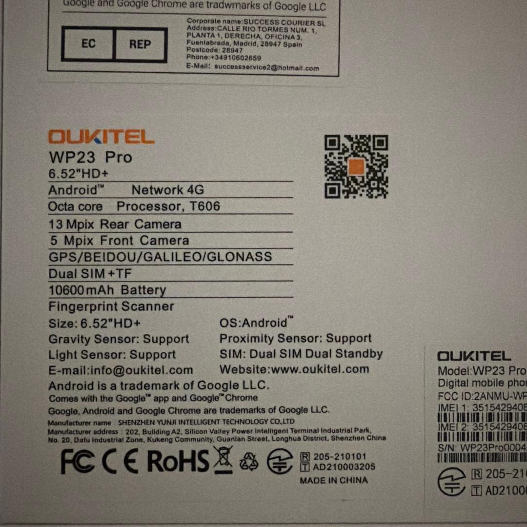 OUKITEL WP23 Pro 6.52インチ スマートフォン