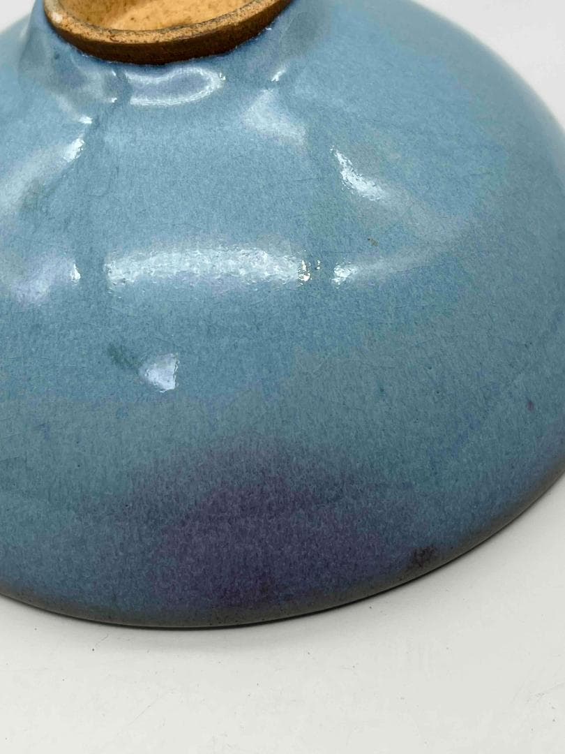 元時代　鈞窯　澱青釉紫斑茶碗　窯変釉　茶道具　水指　水差し(B-95)