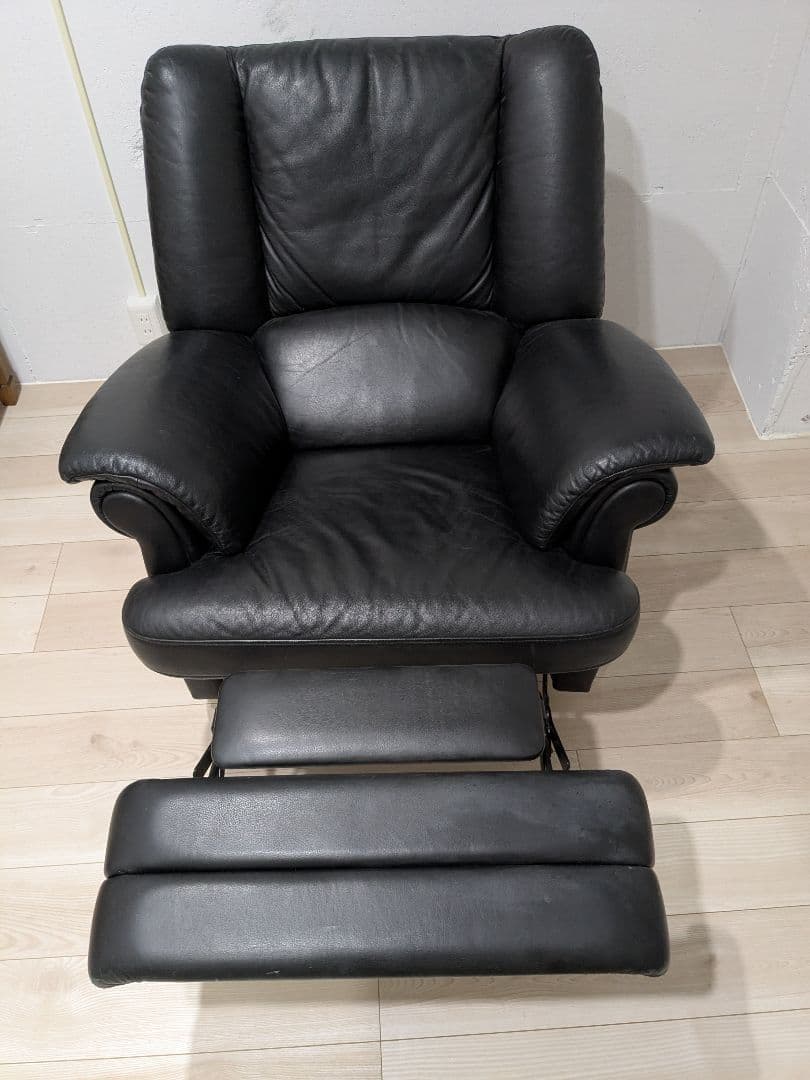 黒本革 1人掛けソファ　ロッキンチェア