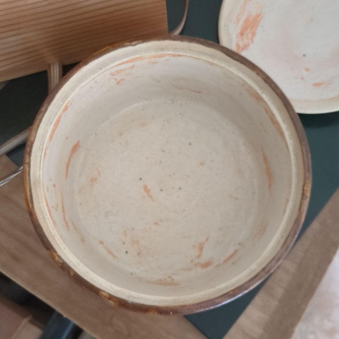 平水指　千本立竹　陶器　水指　茶道具　茶道　松山造　木箱　共箱