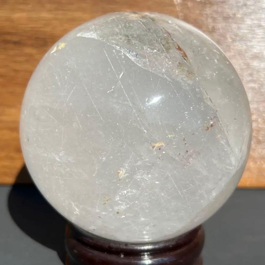 ✳️専用‼️特大 存在際立つ極上丸玉✨虹入り 水晶 丸玉 ルチル 角閃石 天然石