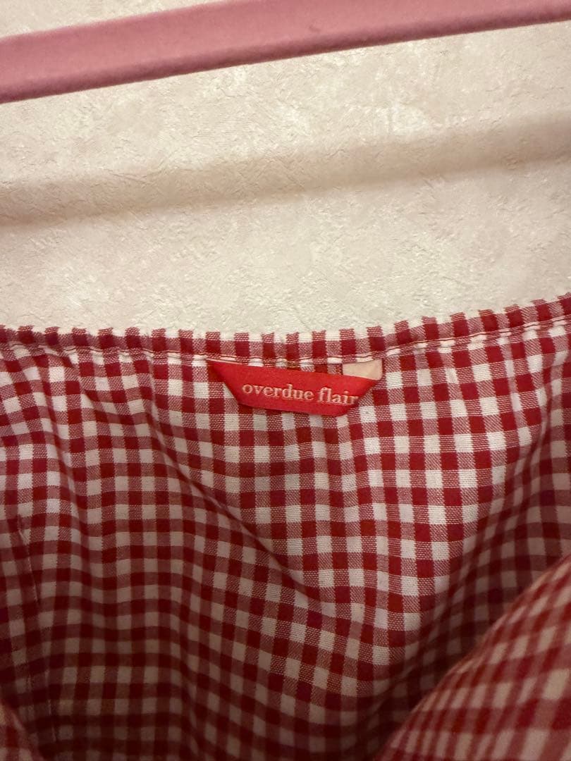 overdue flair redチェックキャミソール