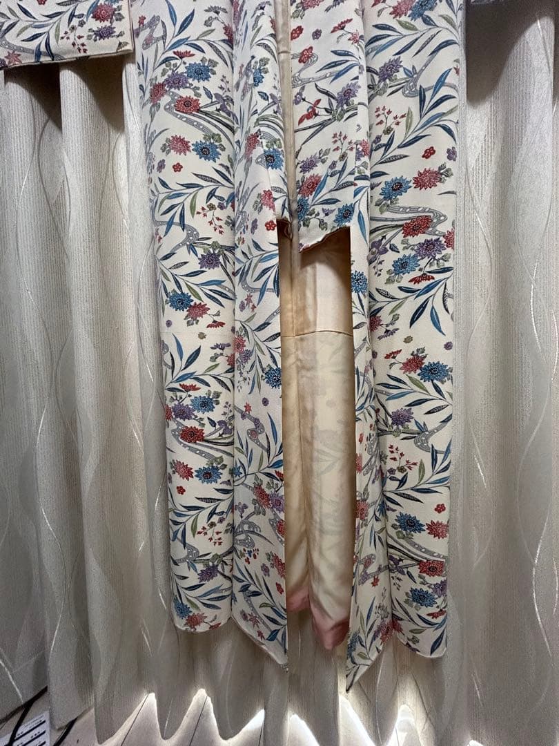 【専用です！もひもひ☆プロフ必読様】 正絹　花柄小紋着物　着物帯帯締め3点セット