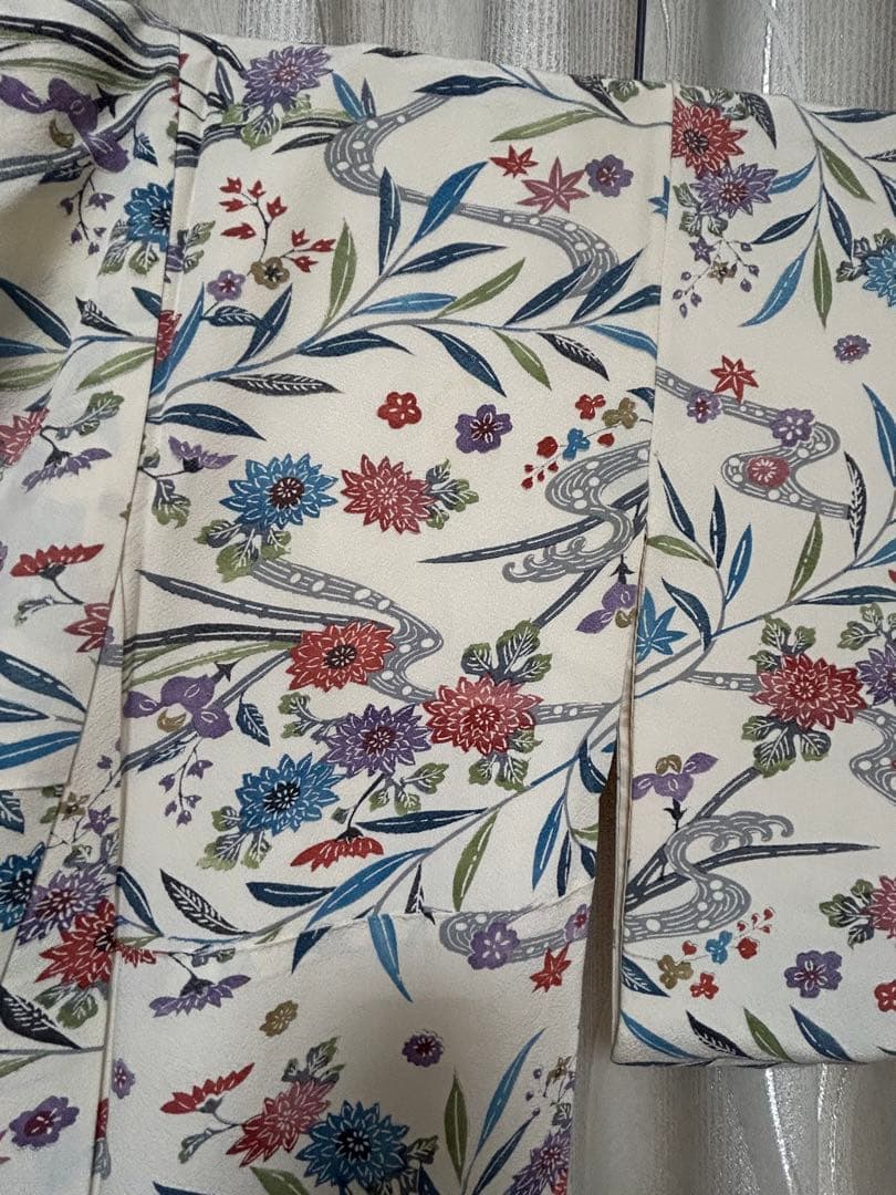 【専用です！もひもひ☆プロフ必読様】 正絹　花柄小紋着物　着物帯帯締め3点セット