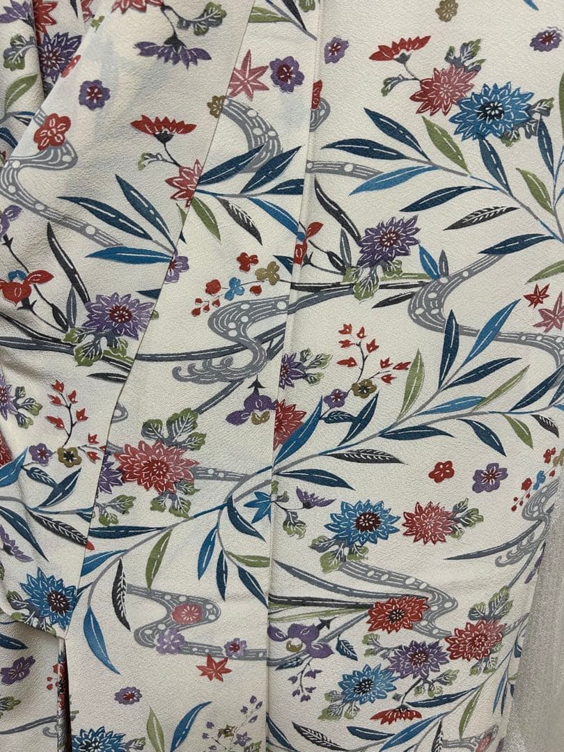 【専用です！もひもひ☆プロフ必読様】 正絹　花柄小紋着物　着物帯帯締め3点セット