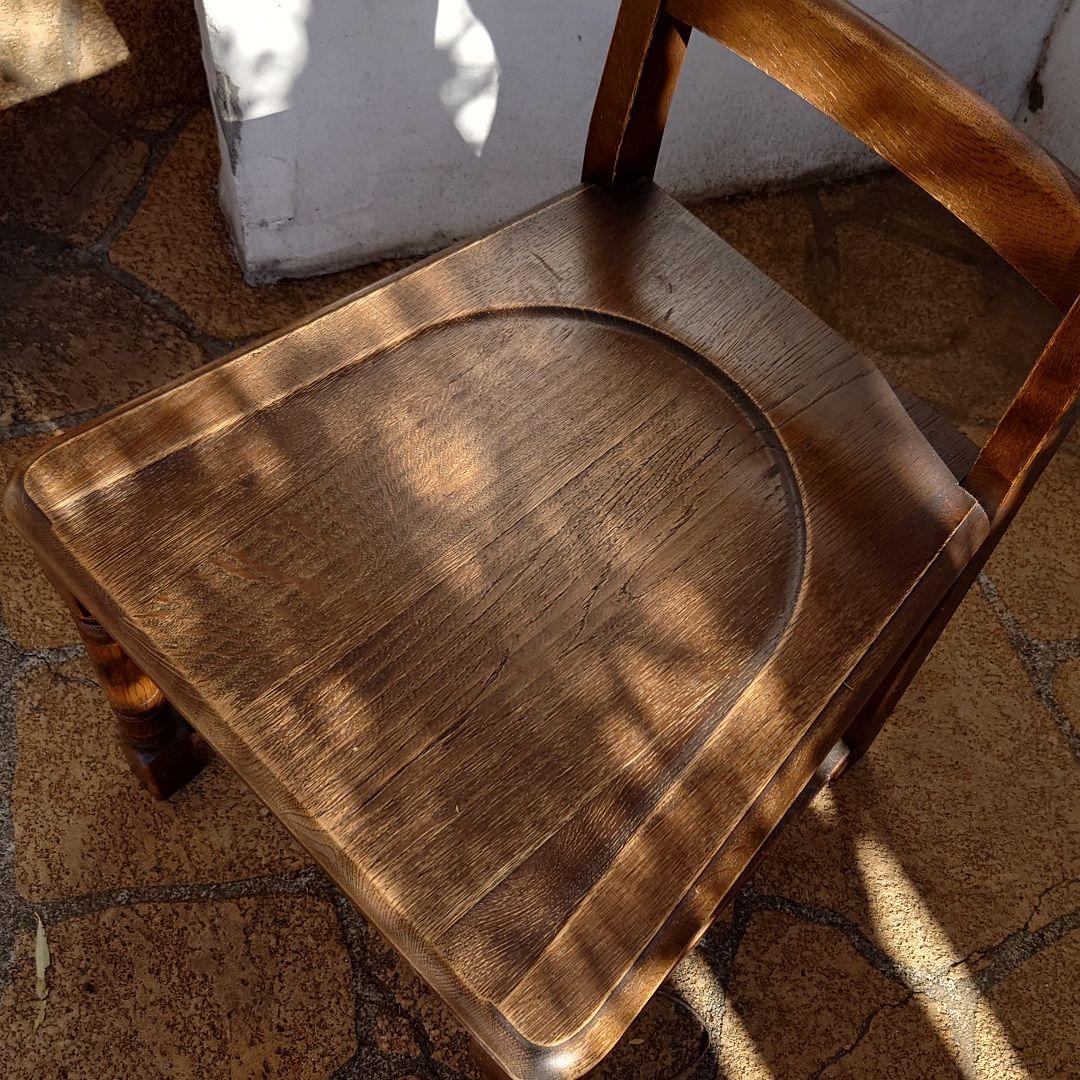 ダックス　木製ブラウンダイニングチェア　椅子2脚　テーブル