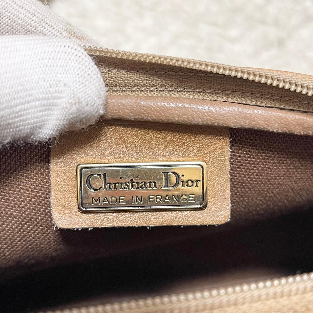 【良品】ディオール　ショルダーバッグ　レザー　PVC ハニカム　ゴールド金具