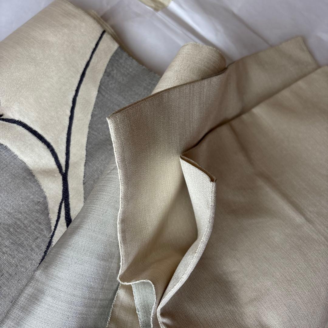 可愛いすずめ絵　織物のアート　紬袋帯　作家物