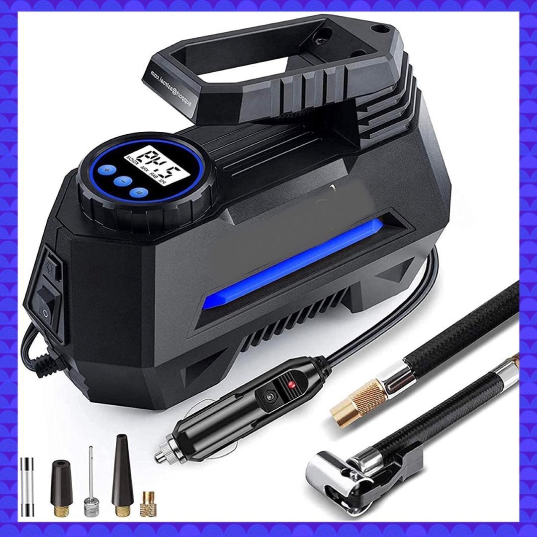 軽量コンパクトながら頼れるハイパワーさ❣使い方簡単楽々♪❤車用☆電動空気入れ