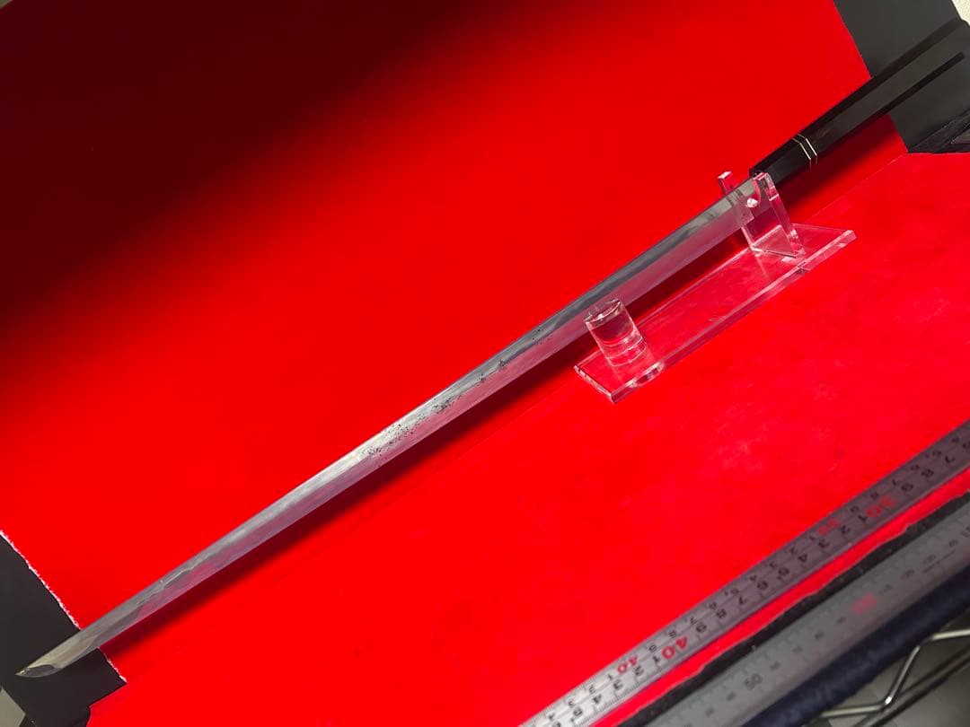 01569 包丁　マグロ包丁　先丸型　玉鋼製　銘有り　刃文綺麗　地肌有り　未使用