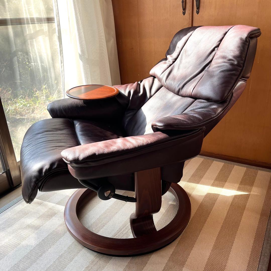 (て12)美品エコーネス ストレスレス レノ Reno ハイバックチェア 本革