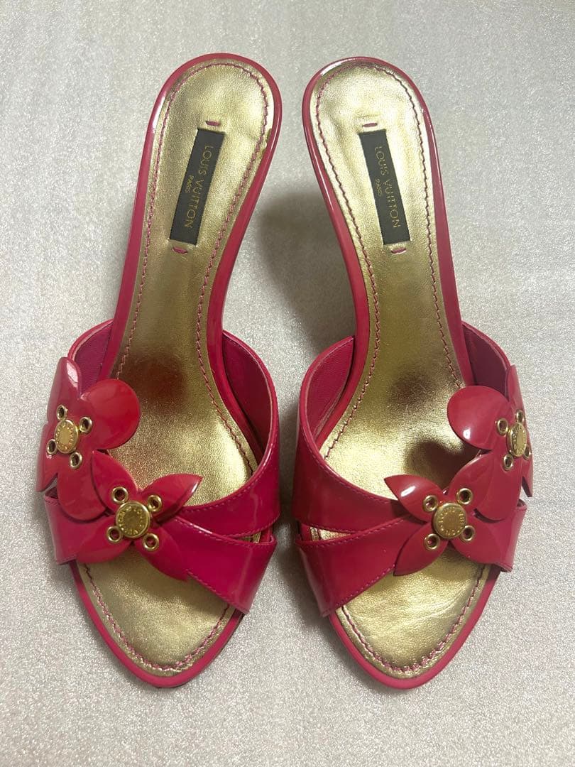 LOUIS VUITTON ピンク フラワー ミュール