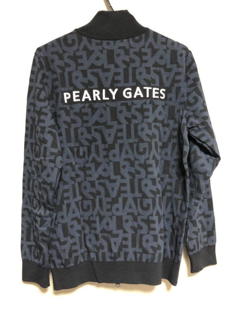 未使用 タグ付 パーリーゲイツ 長袖ジップPGロゴセーター 4 M 紺 ネイビー