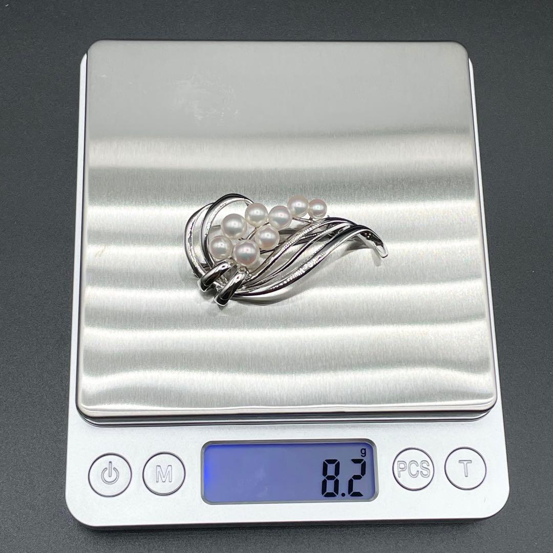 ミキモト アコヤ真珠 パール ブローチ 5.0mm-6.0mm SILVER