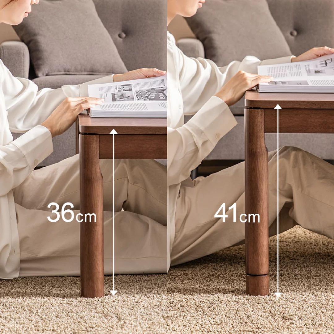 ブラウン こたつテーブル 120cm x 80cm