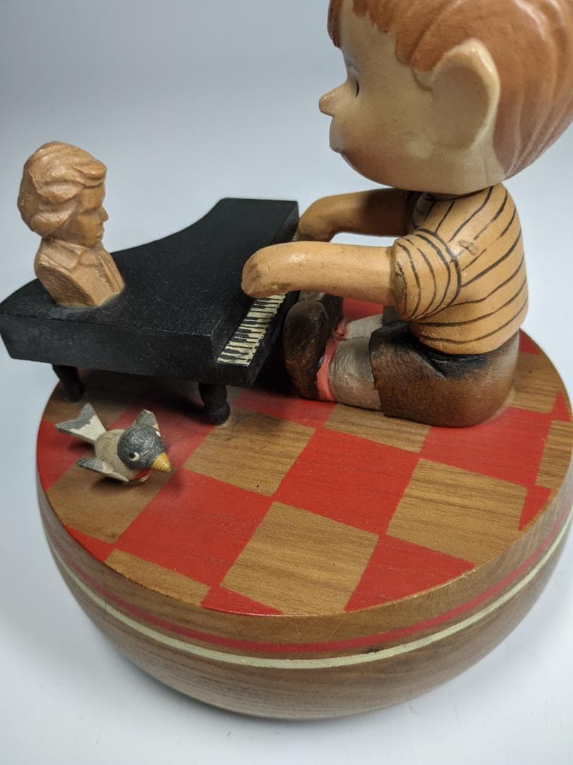 60sアンリ社製 ANRI シュローダー ビンテージオルゴール 木彫り人形