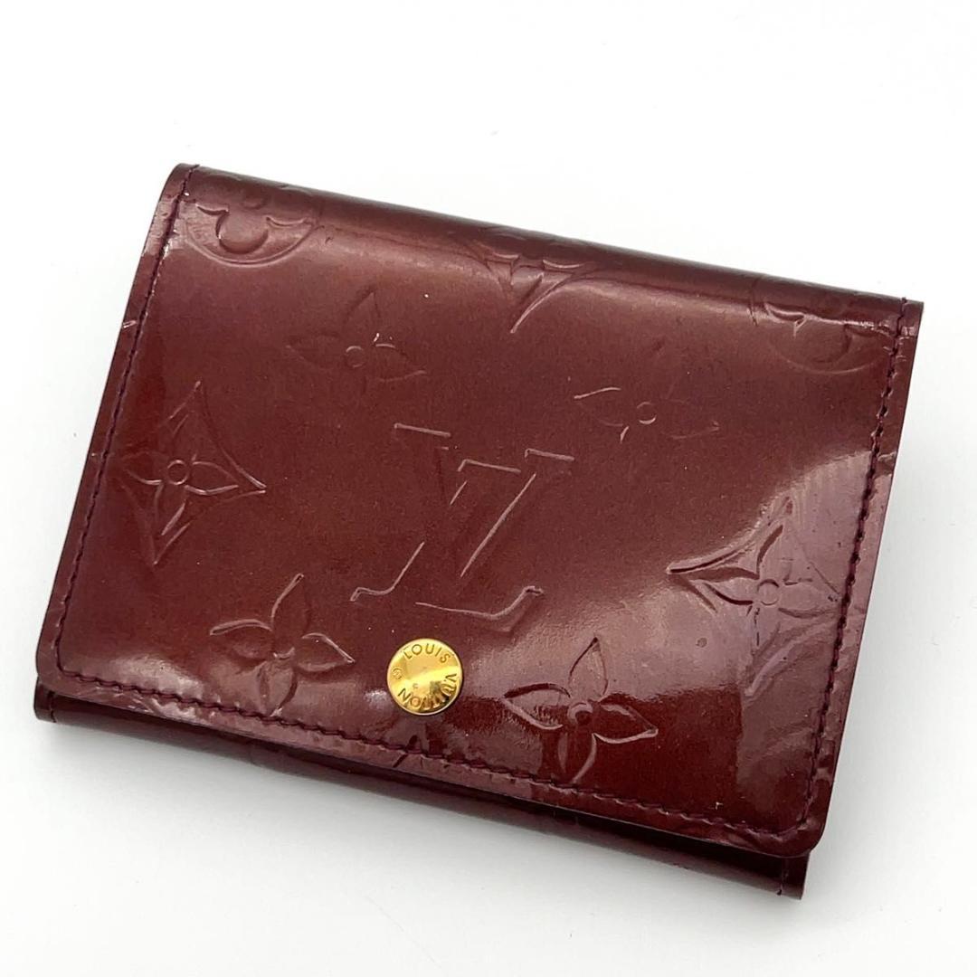 ルイヴィトン モノグラム ヴェルニ 名刺入れ カードケース ボルドー