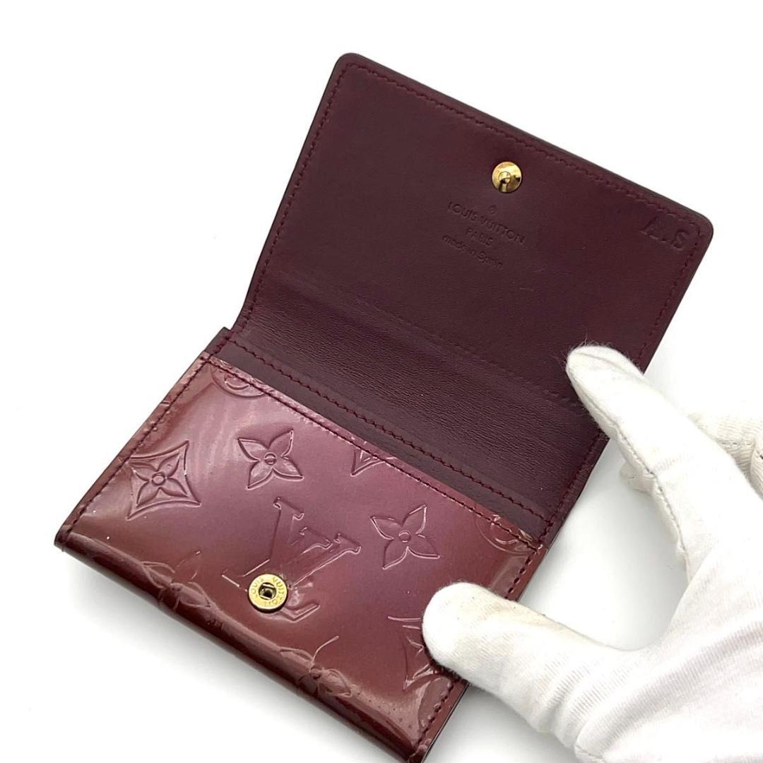 ルイヴィトン モノグラム ヴェルニ 名刺入れ カードケース ボルドー