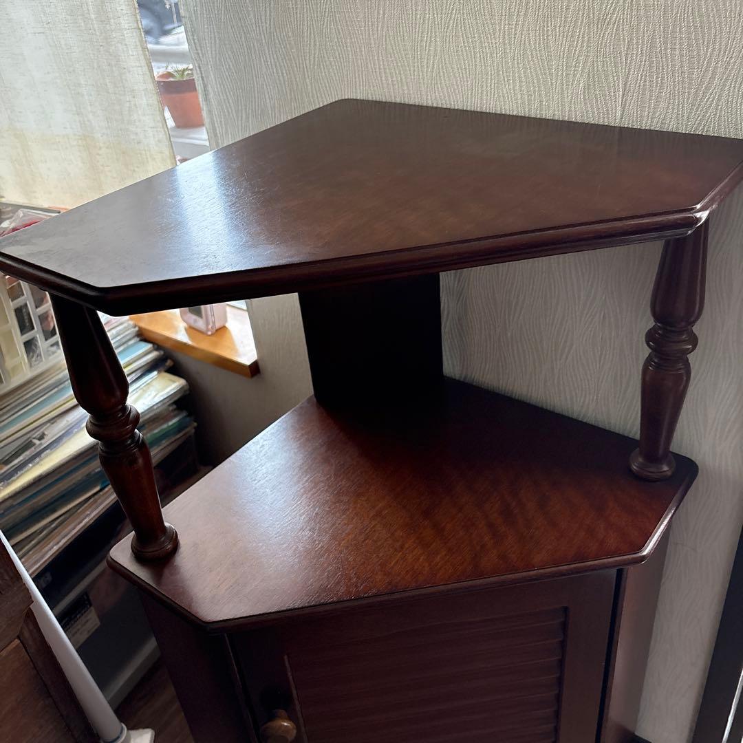 三角コーナー棚 ラック 飾り棚 収納 木製 ビンテージ レトロ