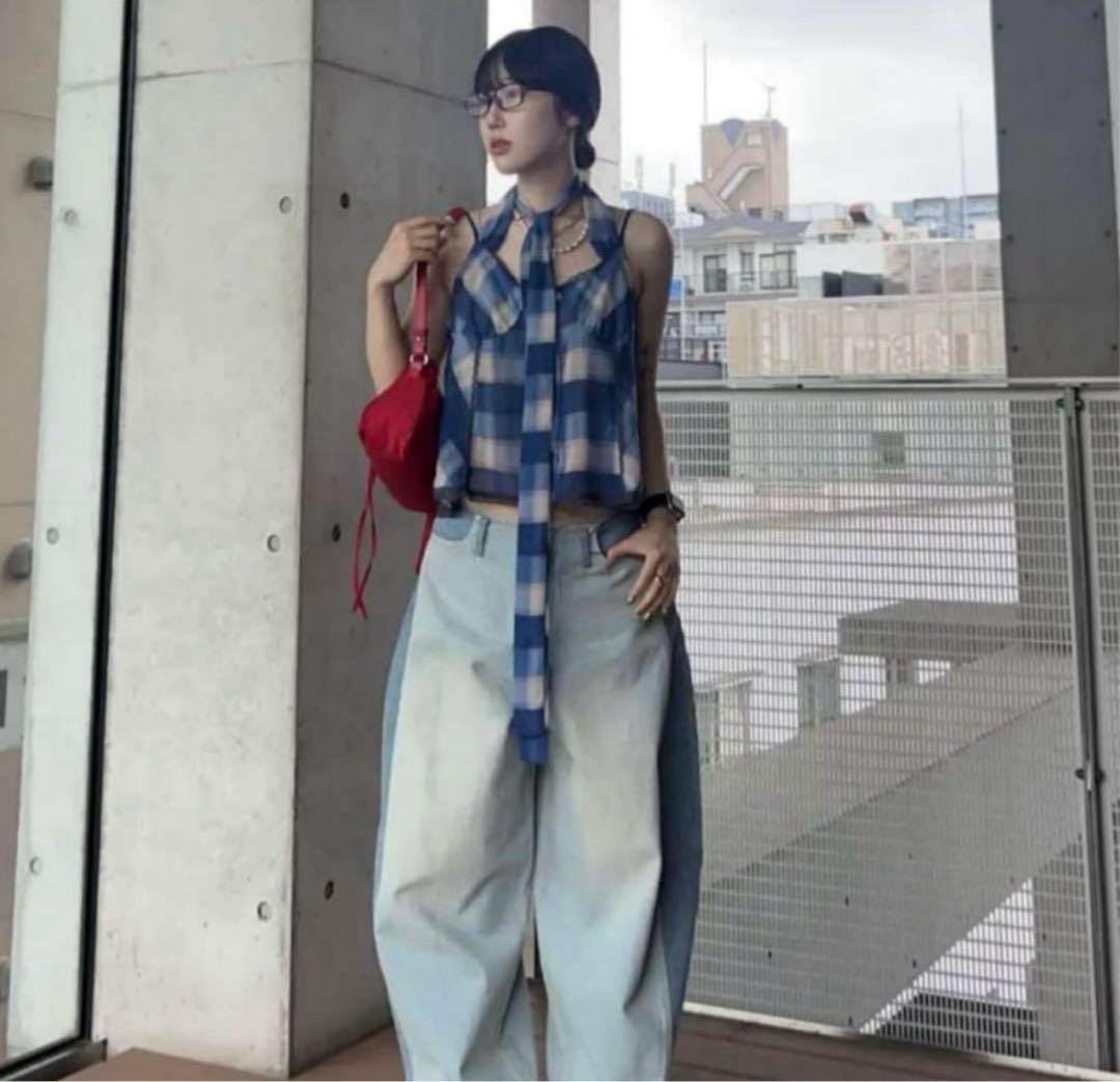 r*a様 MAISON SPECIAL チェックホルターペプラムシアートップス