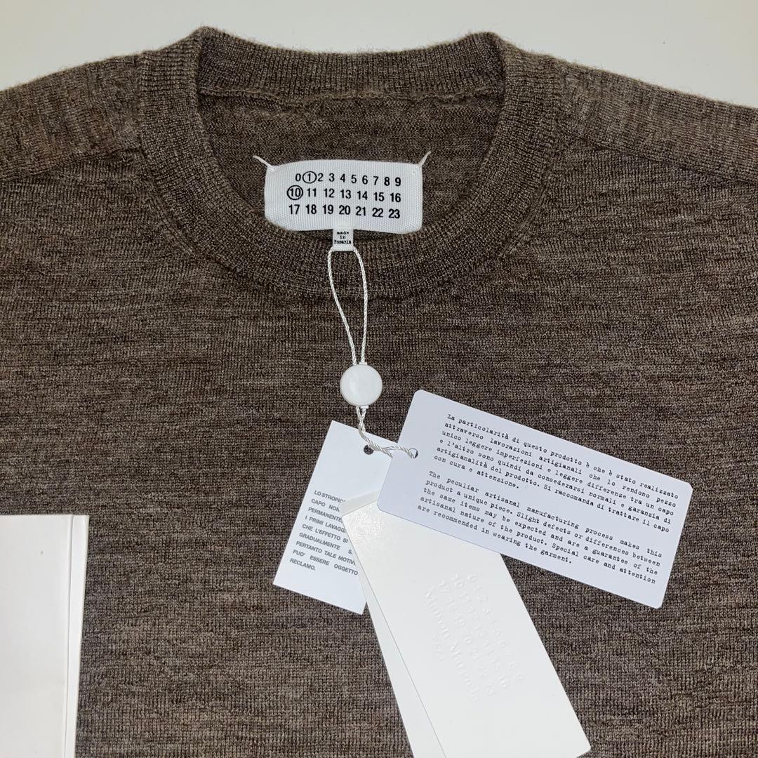 Maison Margiela ブラウン ニットセーター M エルボーパッチ