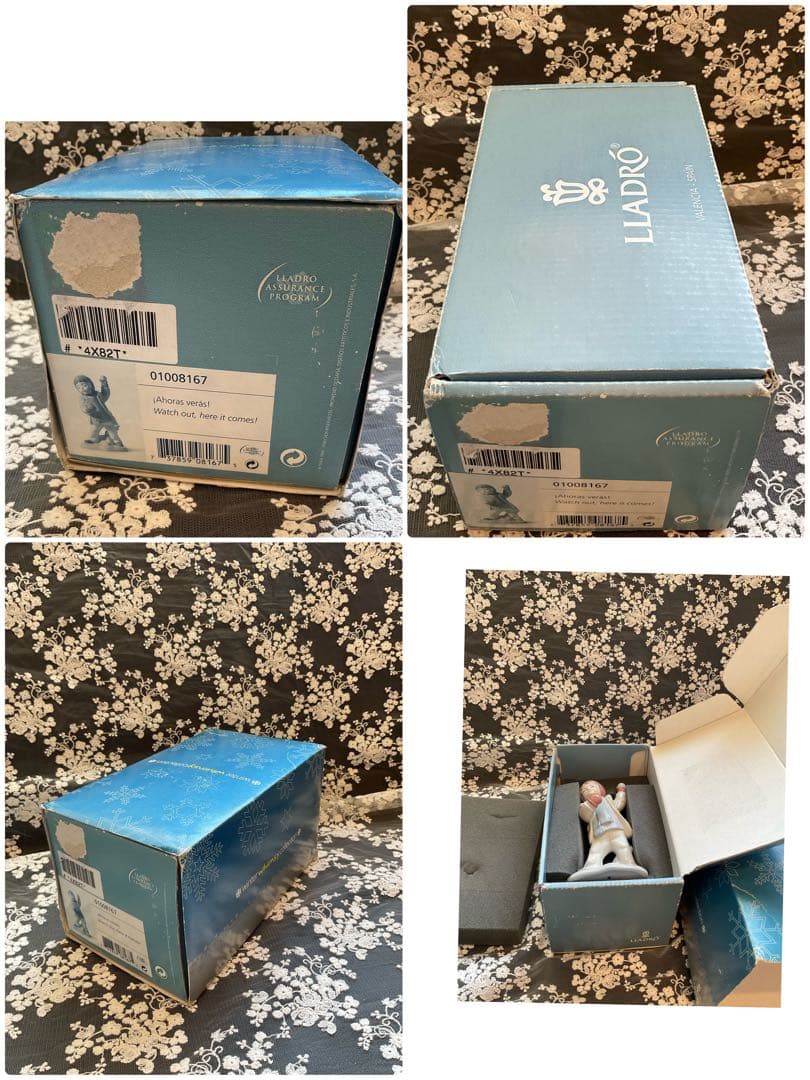 リヤドロ　雪合戦しよう　置物