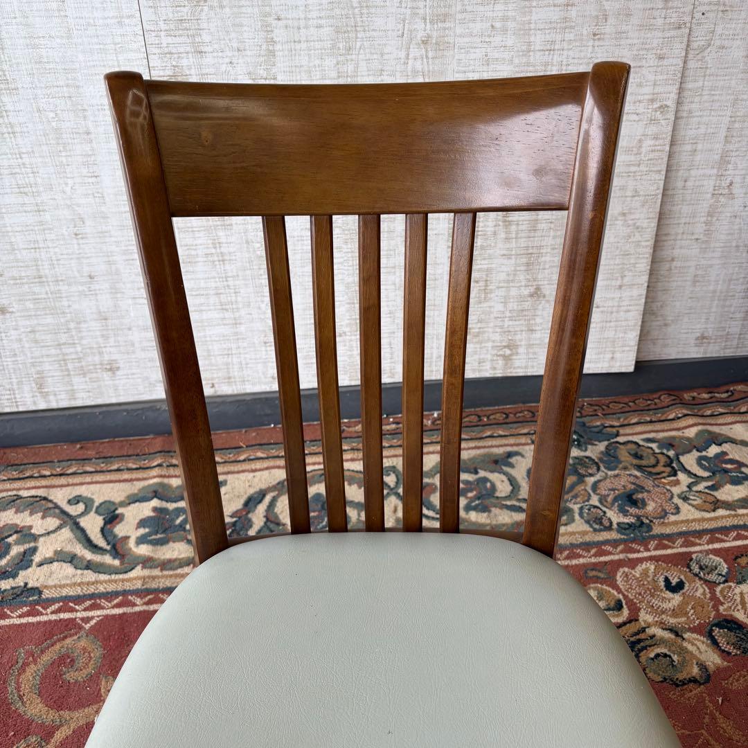 ④ 昭和レトロ カリモク ダイニングチェア 木製椅子 古家具 グレー ビンテージ