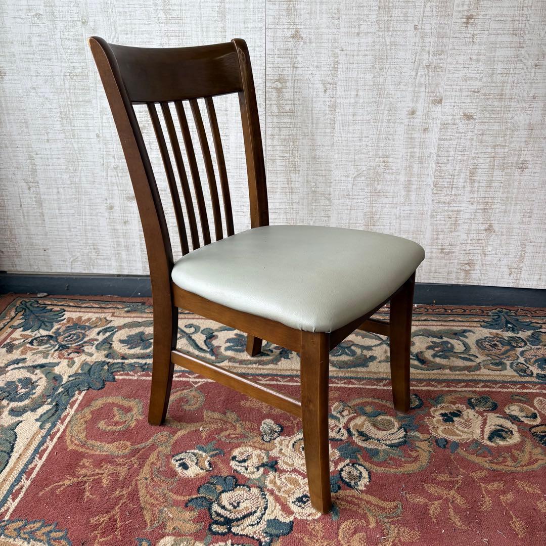 ④ 昭和レトロ カリモク ダイニングチェア 木製椅子 古家具 グレー ビンテージ