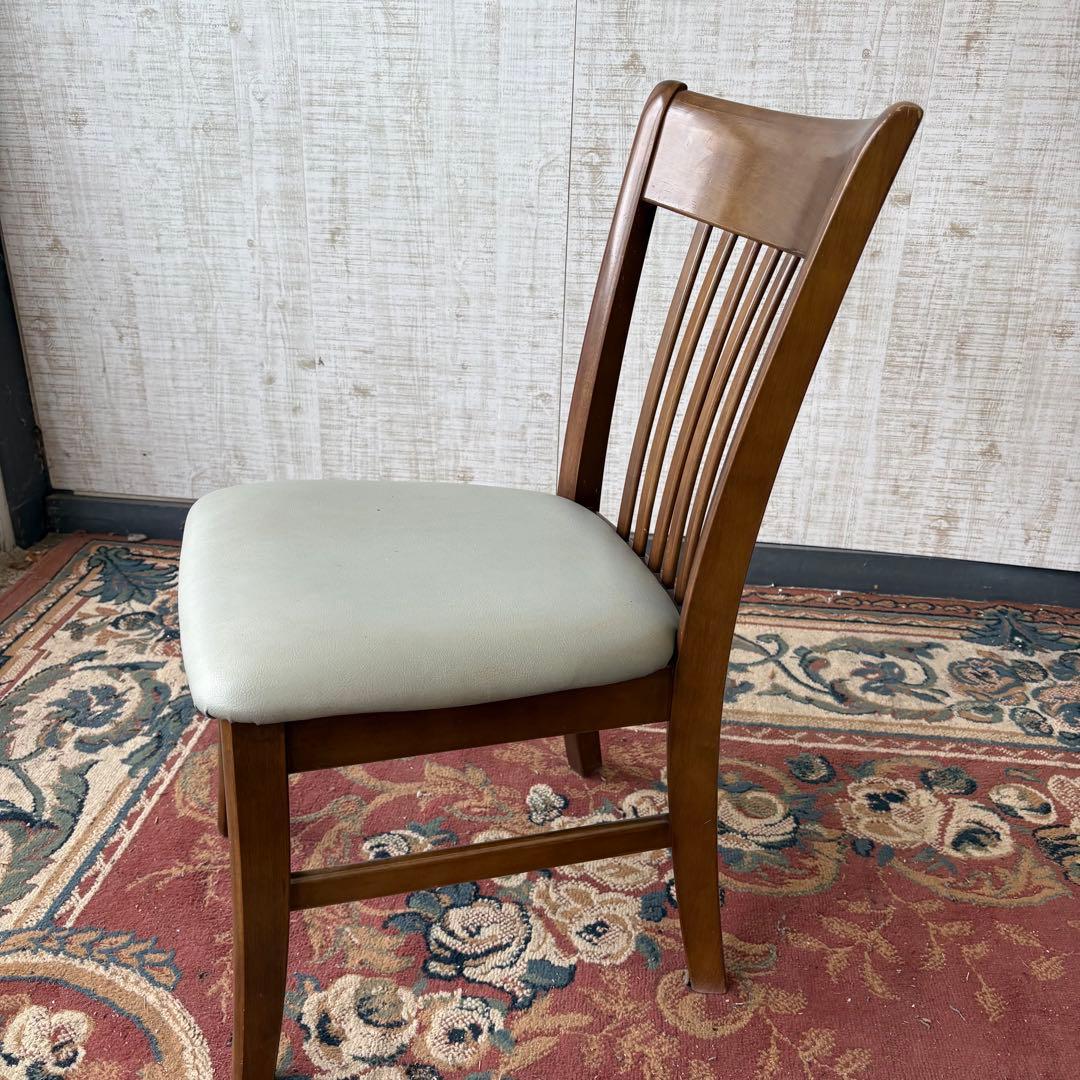 ④ 昭和レトロ カリモク ダイニングチェア 木製椅子 古家具 グレー ビンテージ