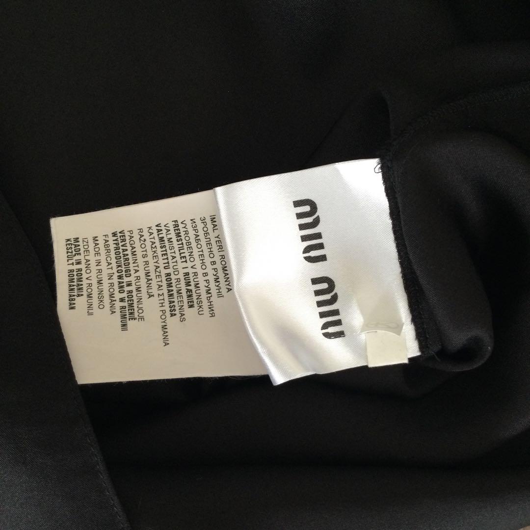 MIUMIU ブラックワンピース　シルク　かわいい　結婚式　38 美品　匿名送込