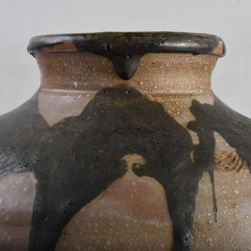 北大路魯山人作　織部焼　壷　時代箱　M　R9375H