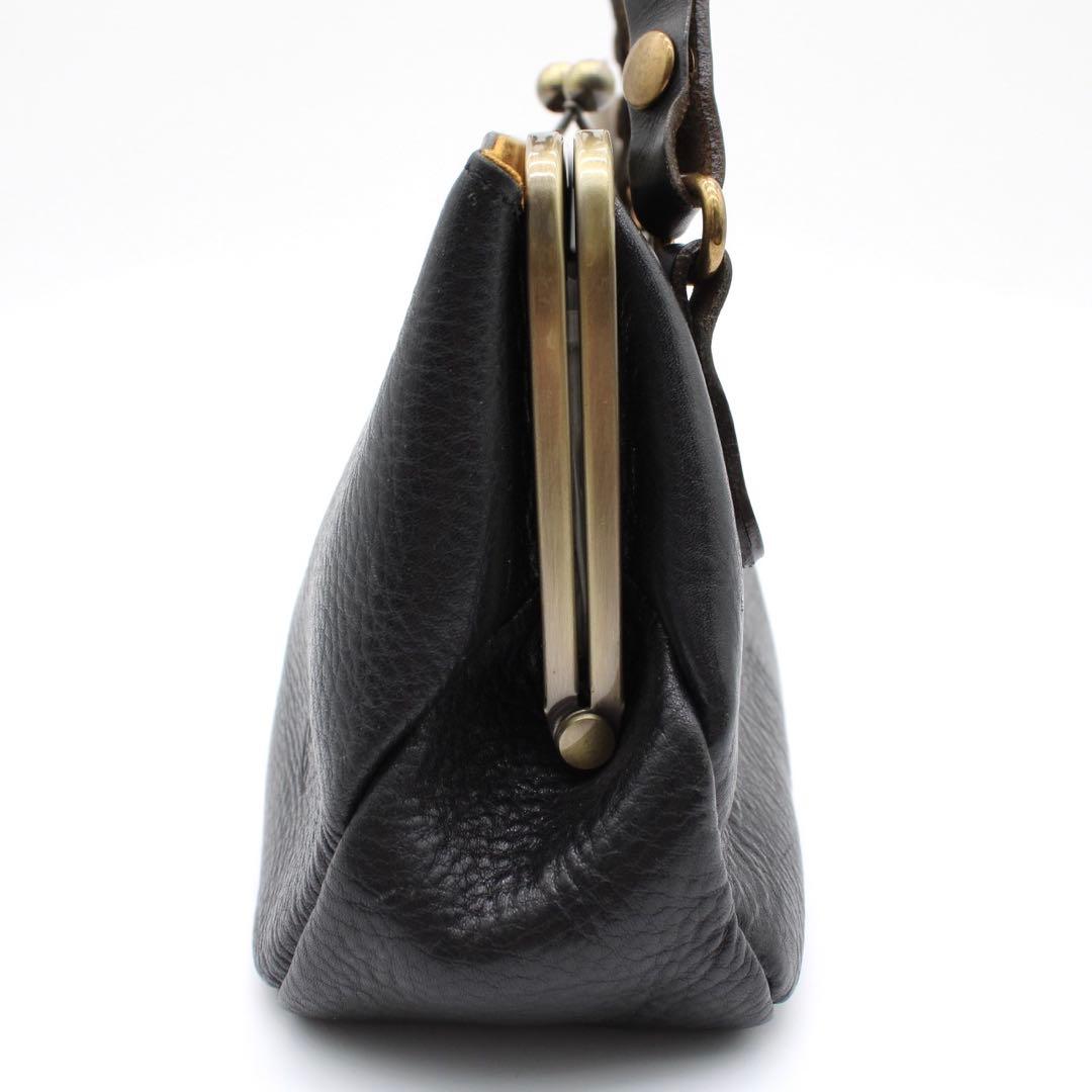 【美品】CLEDRAN ノム がま口 ポシェット ショルダーバッグ ブラック