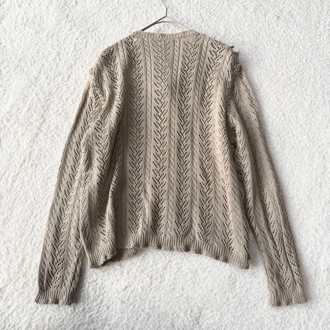 カネコイサオ スミレモチーフ レース編み カーディガン 未使用級