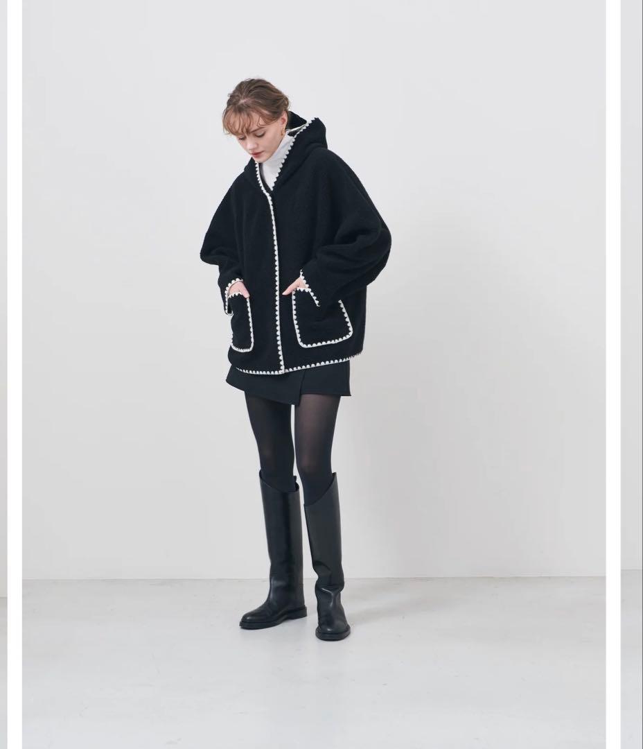 Liten リテンScallop Boa Hoodie / Black 【新品】