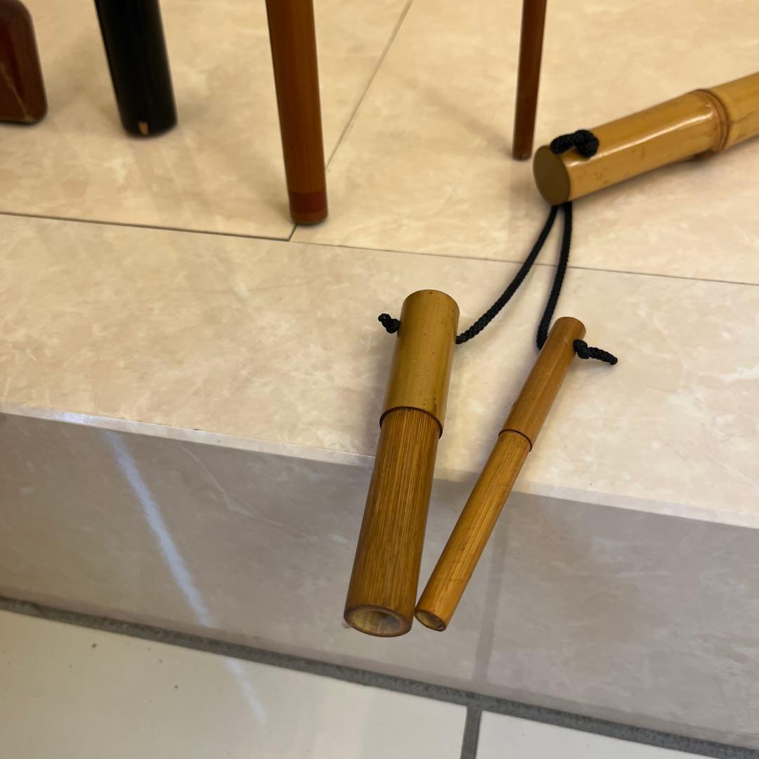 石鯛和竿　竿敏作　３本半継ぎ竹竿　石鯛竿