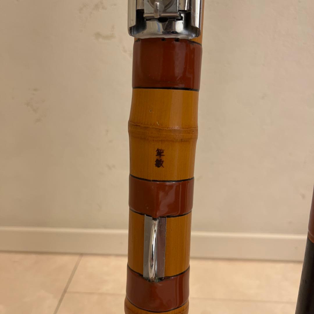 石鯛和竿　竿敏作　３本半継ぎ竹竿　石鯛竿