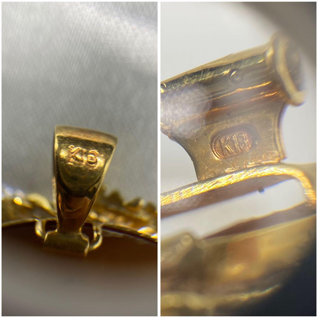 カメオ K18 ペンダントトップ ブローチ 2個セット