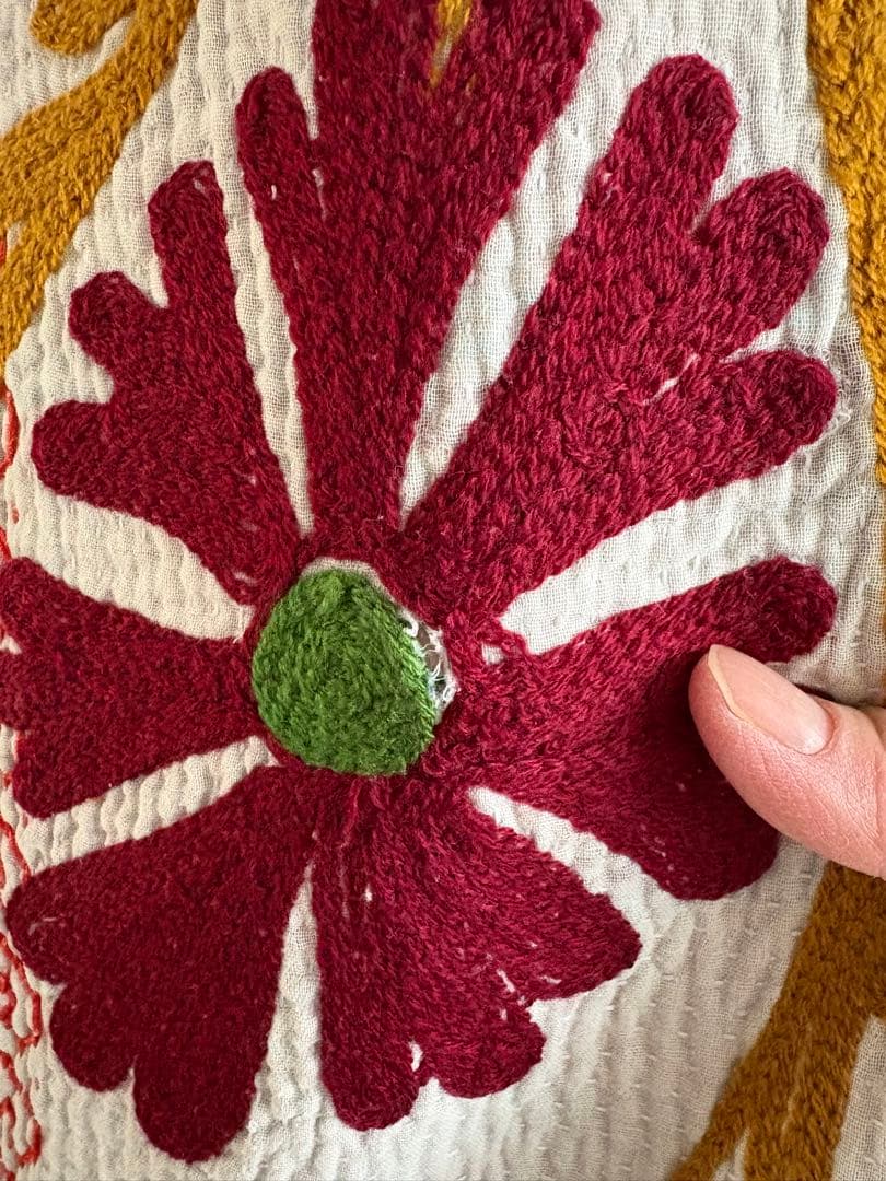 『最終価格』スザニ刺繍カンタキルト　スザニ刺繍　ヴィンテージ　インド　一点もの